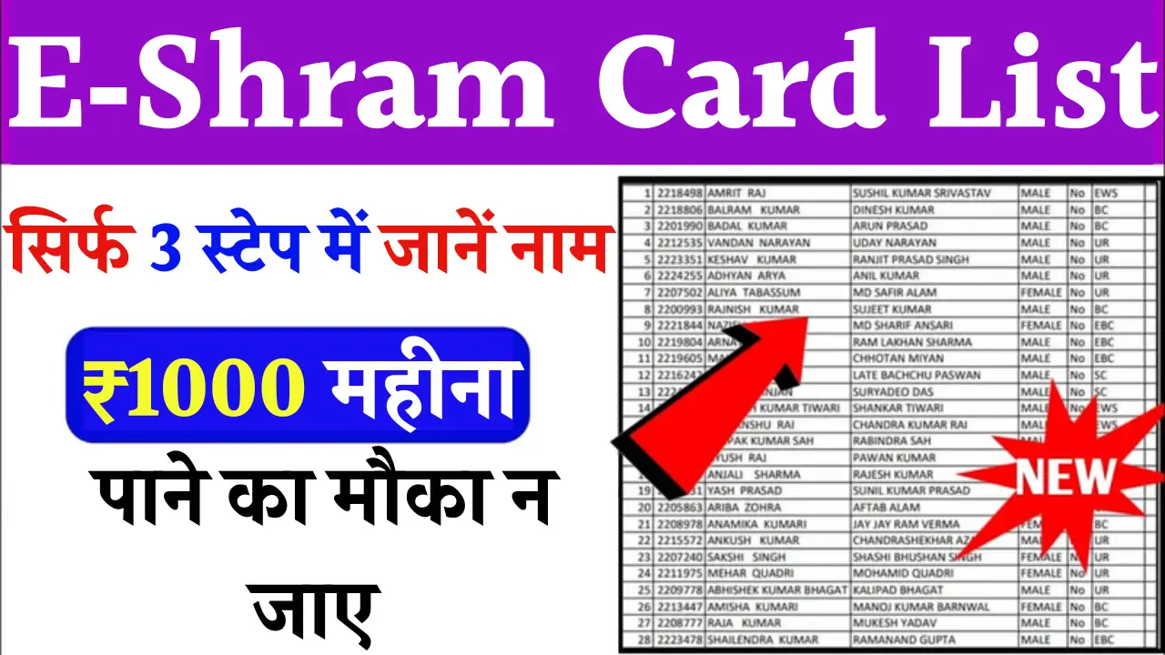 E-Shram Card List
