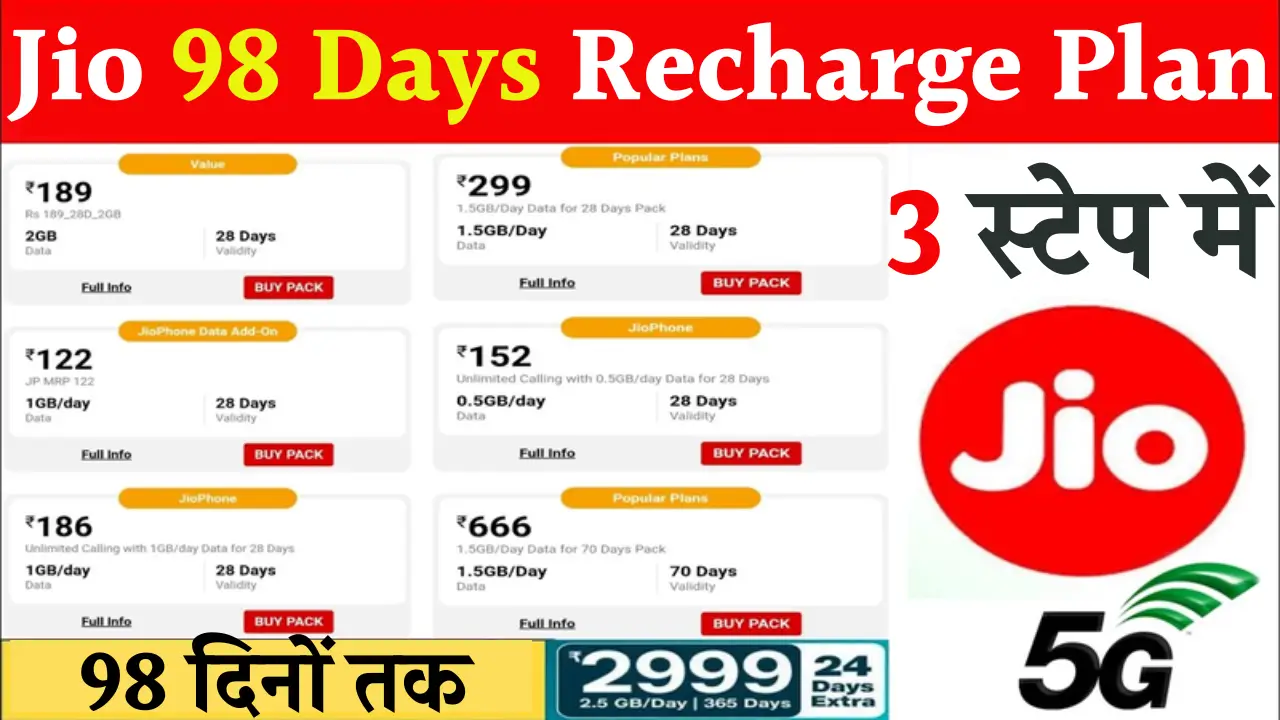 Jio 98 Days Recharge Plan